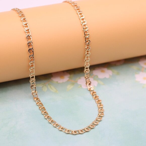 "Classic Link Rose Gold Chain Necklace Elegant Shine, XPNL0129 - Picture 4 of 12